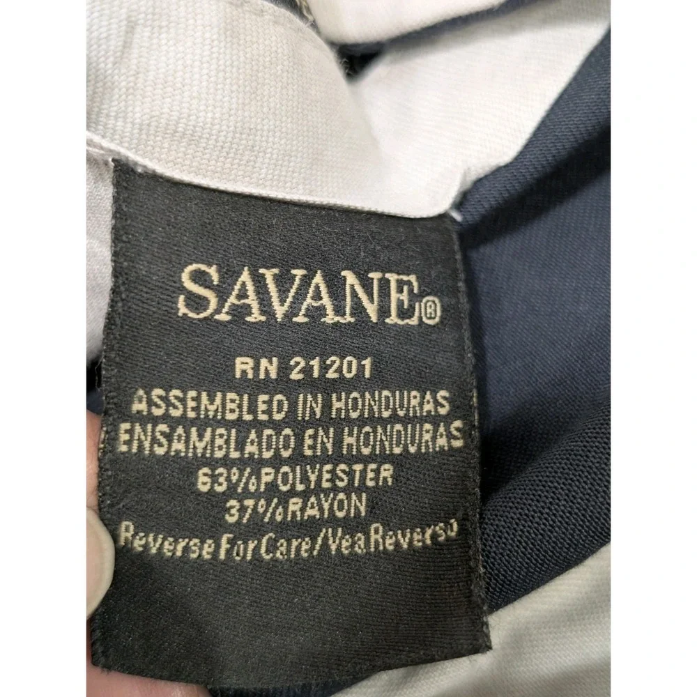 Savane‎ Mens Dress Pants Tall Size 40x36 Navy Blue Pleated Cuffed